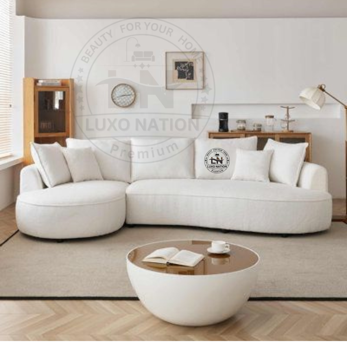 Luxo Nation AuraFlows Curve Sofa – Stylish, Premium Comfort Experience